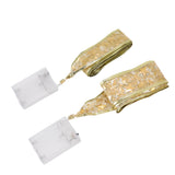 2 Pcs Christmas Ribbon String Lights Fairy Lights Christmas Tree Lights for Decorations Golden Warm Light 5cm 3.8cm