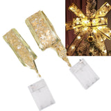 2 Pcs Christmas Ribbon String Lights Fairy Lights Christmas Tree Lights for Decorations Golden Warm Light 5cm 3.8cm