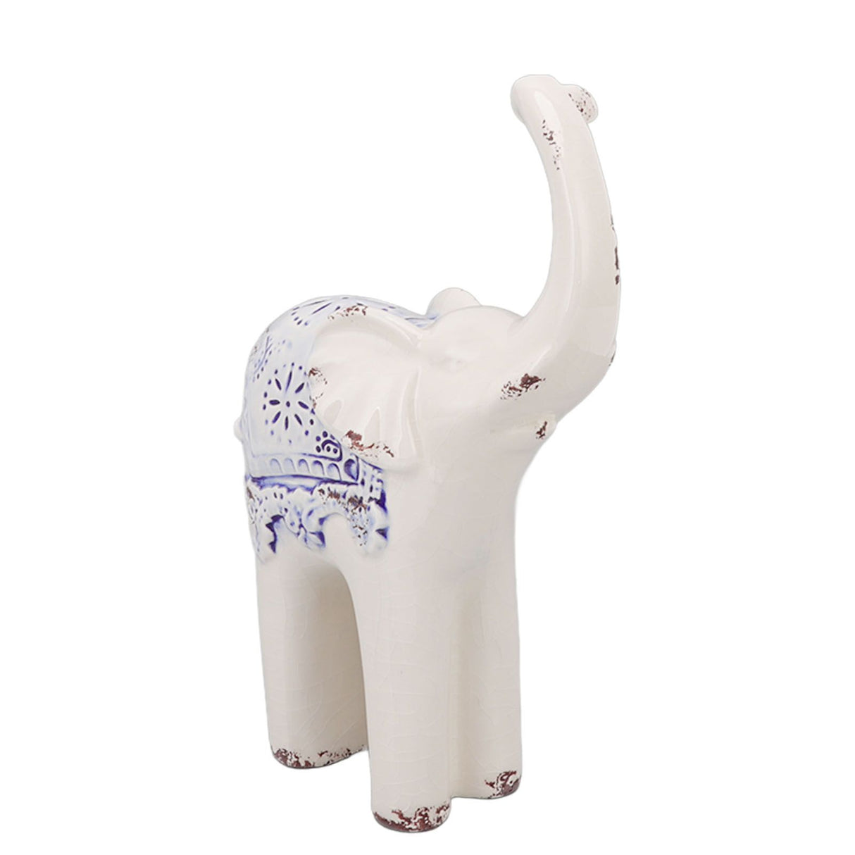 Elephant Ceramic Decor Safe Round Slippy Exquisite Porcelain Elephant Sculpture for Home Office Ornament S