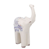 Elephant Ceramic Decor Safe Round Slippy Exquisite Porcelain Elephant Sculpture for Home Office Ornament S - Side View
