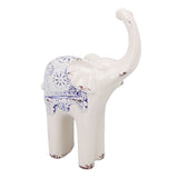 Elephant Ceramic Decor Safe Round Slippy Exquisite Porcelain Elephant Sculpture for Home Office Ornament S