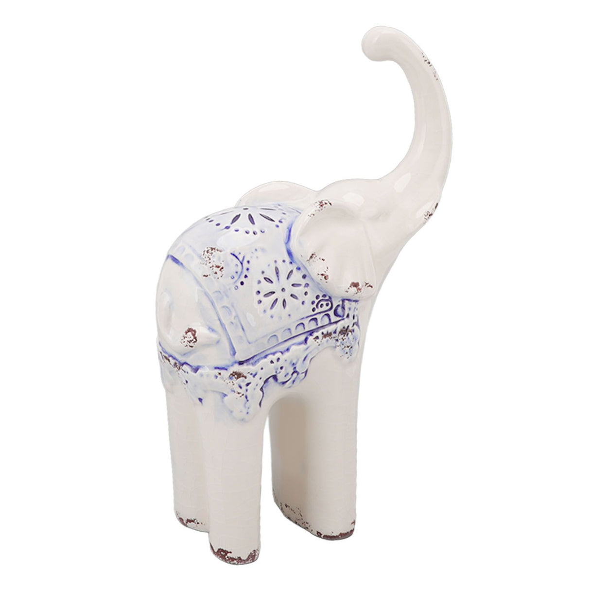 Elephant Ceramic Decor Safe Round Slippy Exquisite Porcelain Elephant Sculpture for Home Office Ornament S