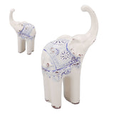 Elephant Ceramic Decor Safe Round Slippy Exquisite Porcelain Elephant Sculpture for Home Office Ornament S - Close-Up Angle