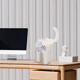 Elephant Ceramic Decor Safe Round Slippy Exquisite Porcelain Elephant Sculpture for Home Office Ornament S