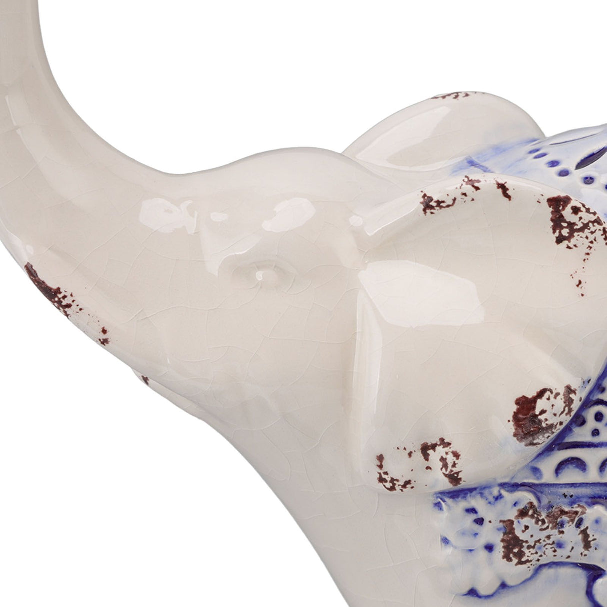 Elephant Ceramic Decor Safe Round Slippy Exquisite Porcelain Elephant Sculpture for Home Office Ornament S