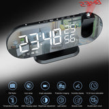 Projection Alarm Clock USB Powered Mirror Display Design High Brightness LED Light Source Ceiling Digital Alarm Clock