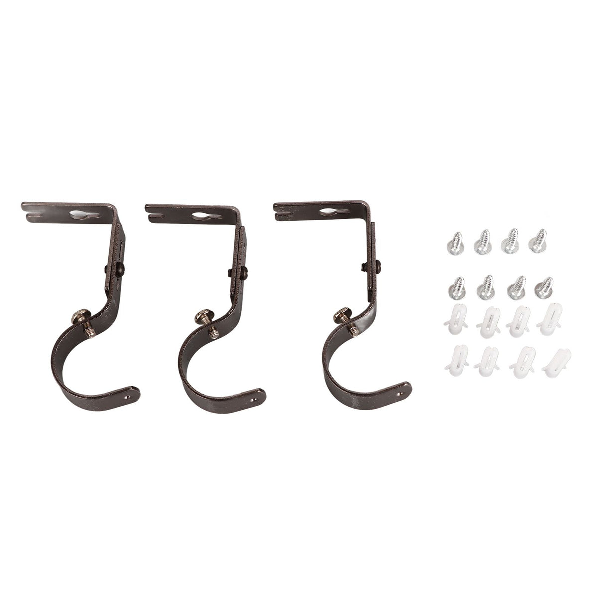 3Pcs Curtain Rod Hook Holder Iron Bracket Universal Design Home Decoration for Bedroom