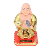 Standing Maitreya Buddha Solar Ornaments Light Energy Sensing Buddha Statue Decoration for Office Home Car Gift Small