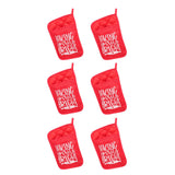 6Pcs Christmas Pot Holders with Pocket Heat Resistant Hot Pad Oven Mitts Cookie Bag Christmas Pot Rack Baking Kit - Front View