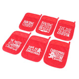 6Pcs Christmas Pot Holders with Pocket Heat Resistant Hot Pad Oven Mitts Cookie Bag Christmas Pot Rack Baking Kit