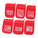 6Pcs Christmas Pot Holders with Pocket Heat Resistant Hot Pad Oven Mitts Cookie Bag Christmas Pot Rack Baking Kit - 45-Degree Angle