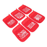 6Pcs Christmas Pot Holders with Pocket Heat Resistant Hot Pad Oven Mitts Cookie Bag Christmas Pot Rack Baking Kit
