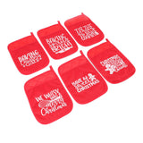 6Pcs Christmas Pot Holders with Pocket Heat Resistant Hot Pad Oven Mitts Cookie Bag Christmas Pot Rack Baking Kit