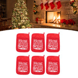 6Pcs Christmas Pot Holders with Pocket Heat Resistant Hot Pad Oven Mitts Cookie Bag Christmas Pot Rack Baking Kit