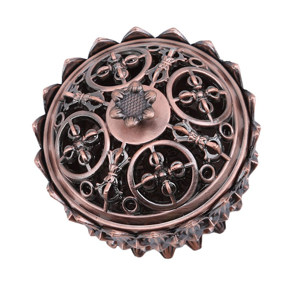Lotus Incense Burner Zinc Alloy Cone Incense Holder Burner Small Incense Holder Ornaments for Home Decoration Brown