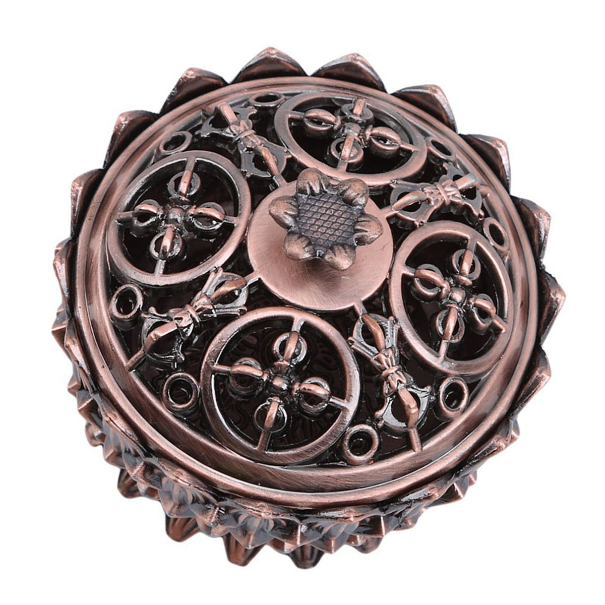 Lotus Incense Burner Zinc Alloy Cone Incense Holder Burner Small Incense Holder Ornaments for Home Decoration Brown
