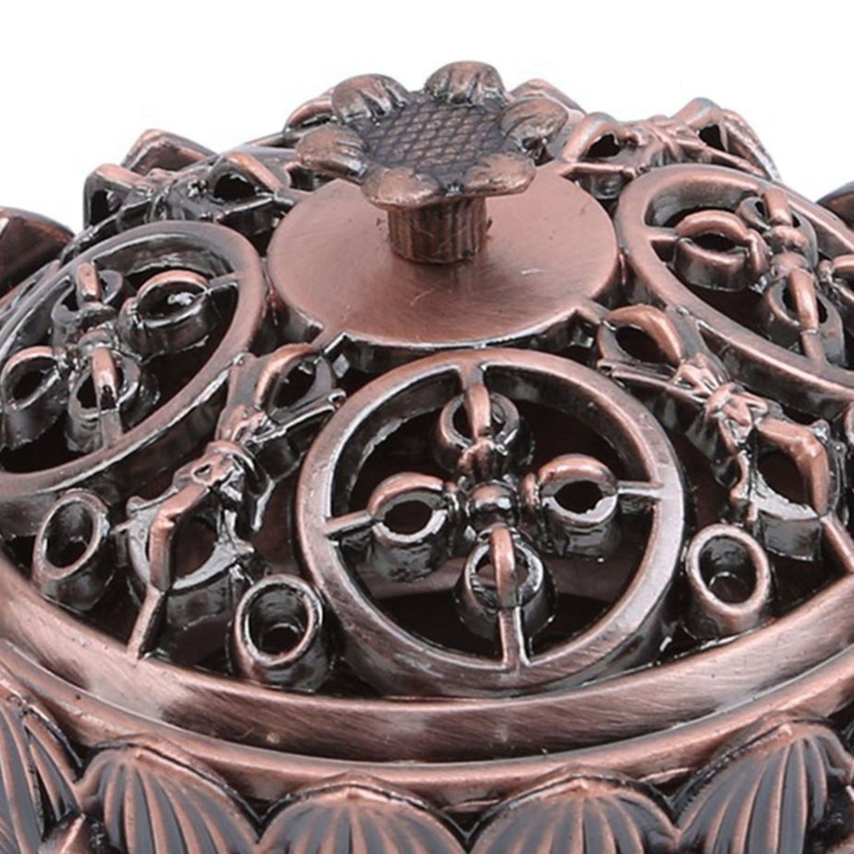 Lotus Incense Burner Zinc Alloy Cone Incense Holder Burner Small Incense Holder Ornaments for Home Decoration Brown