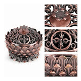 Lotus Incense Burner Zinc Alloy Cone Incense Holder Burner Small Incense Holder Ornaments for Home Decoration Brown