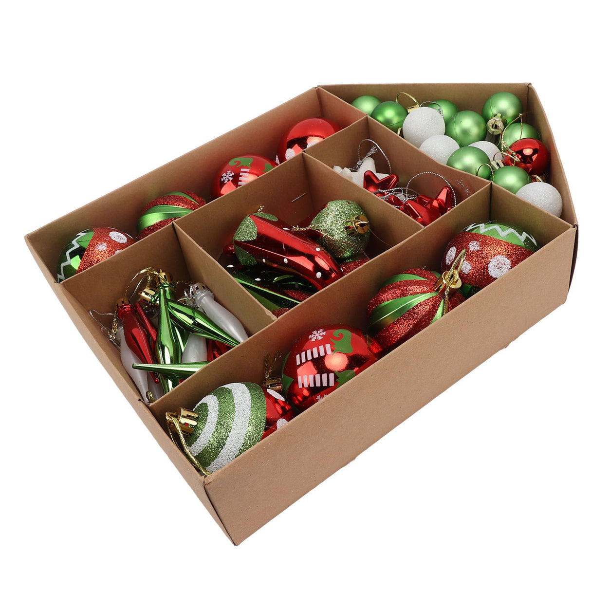 Christmas Tree Ornaments Assorted Set Lightweight Electroplated Christmas Tree Hanging Balls Pendants Set for Home Garden D