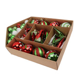 Christmas Tree Ornaments Assorted Set Lightweight Electroplated Christmas Tree Hanging Balls Pendants Set for Home Garden D