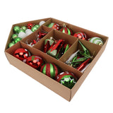 Christmas Tree Ornaments Assorted Set Lightweight Electroplated Christmas Tree Hanging Balls Pendants Set for Home Garden D - Rear View