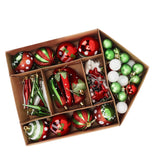 Christmas Tree Ornaments Assorted Set Lightweight Electroplated Christmas Tree Hanging Balls Pendants Set for Home Garden D - Low Angle