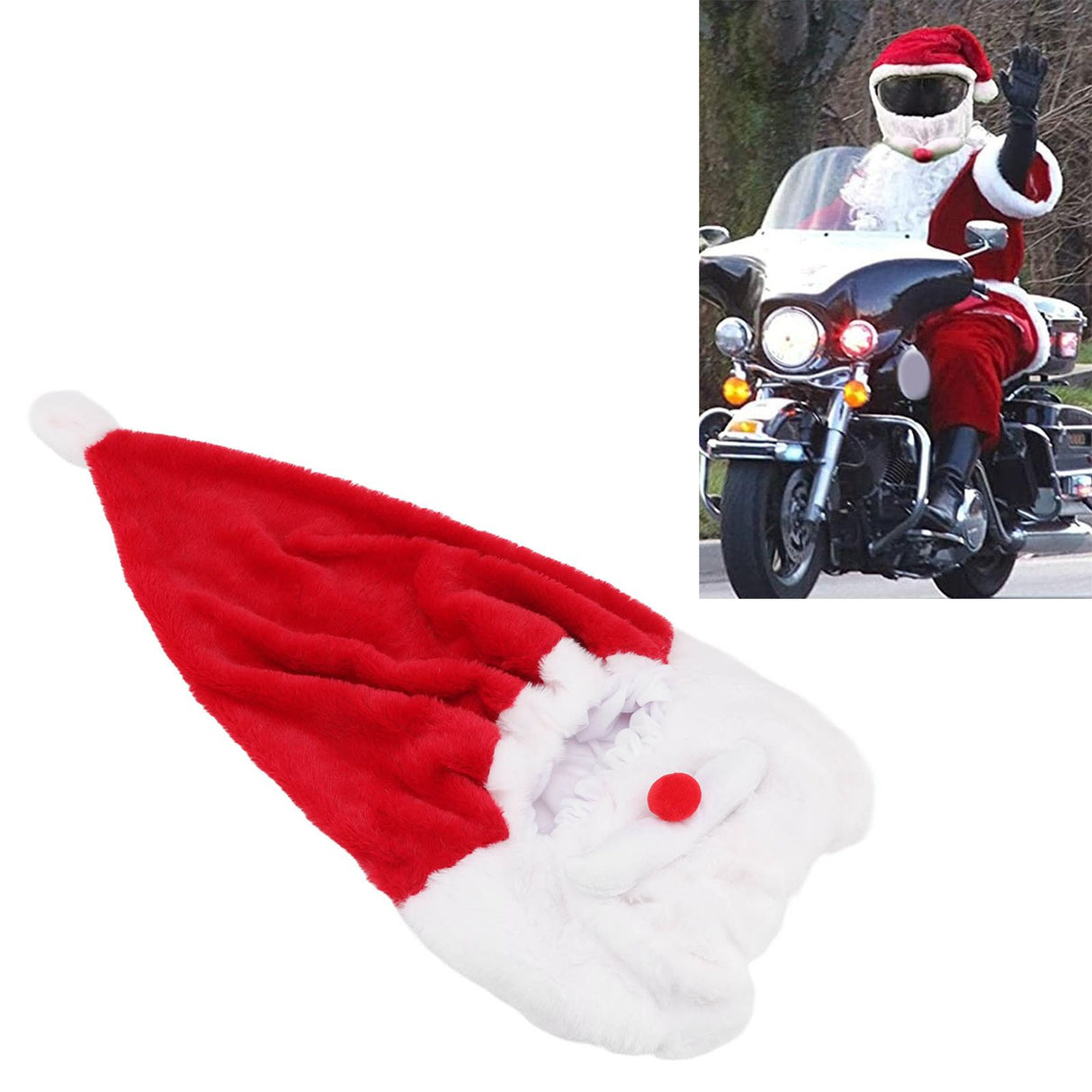 Christmas Helmet Cover Plush Scratch Proof Motorcycle Helmet Hat for Entertainment Decoration
