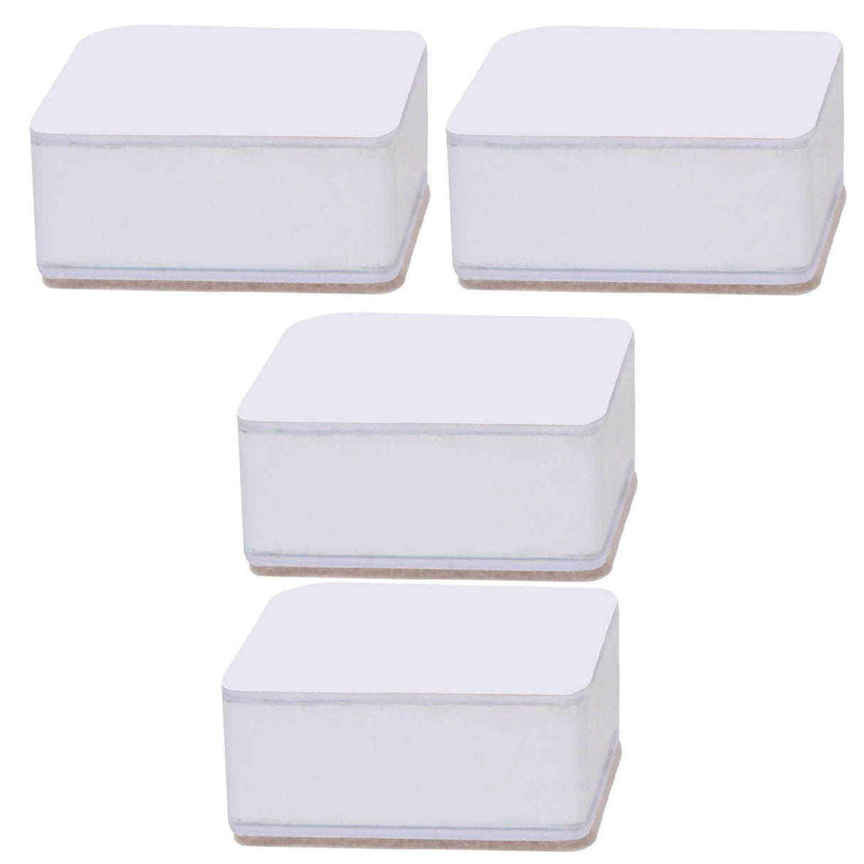Carbon Steel Furniture Risers Self Adhesive Furniture Lift Anti Slip Low Noise Bed Lifter with Felt Pad for Sofa Couch White