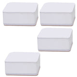 Carbon Steel Furniture Risers Self Adhesive Furniture Lift Anti Slip Low Noise Bed Lifter with Felt Pad for Sofa Couch White - Top-Down View