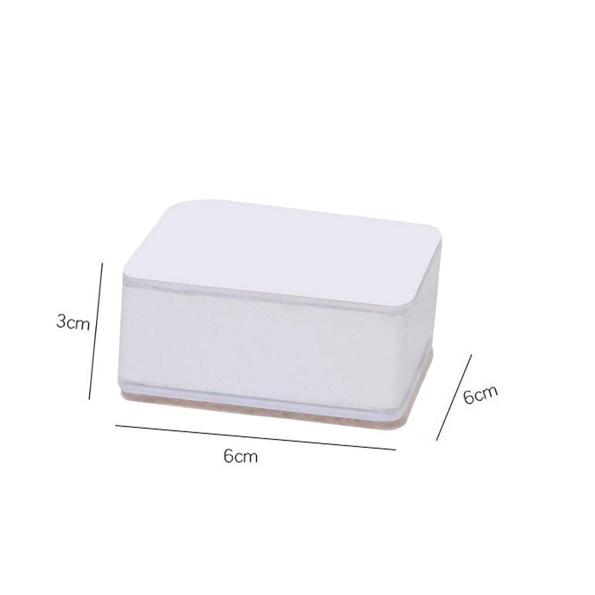 Carbon Steel Furniture Risers Self Adhesive Furniture Lift Anti Slip Low Noise Bed Lifter with Felt Pad for Sofa Couch White
