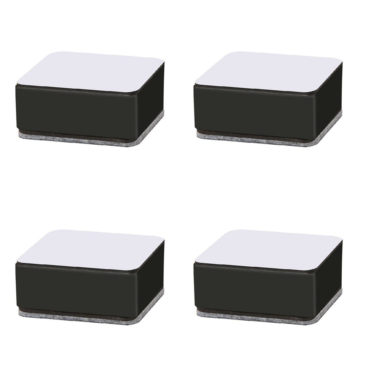 Carbon Steel Furniture Risers Self Adhesive Furniture Lift Anti Slip Low Noise Bed Lifter with Felt Pad for Sofa Couch Black