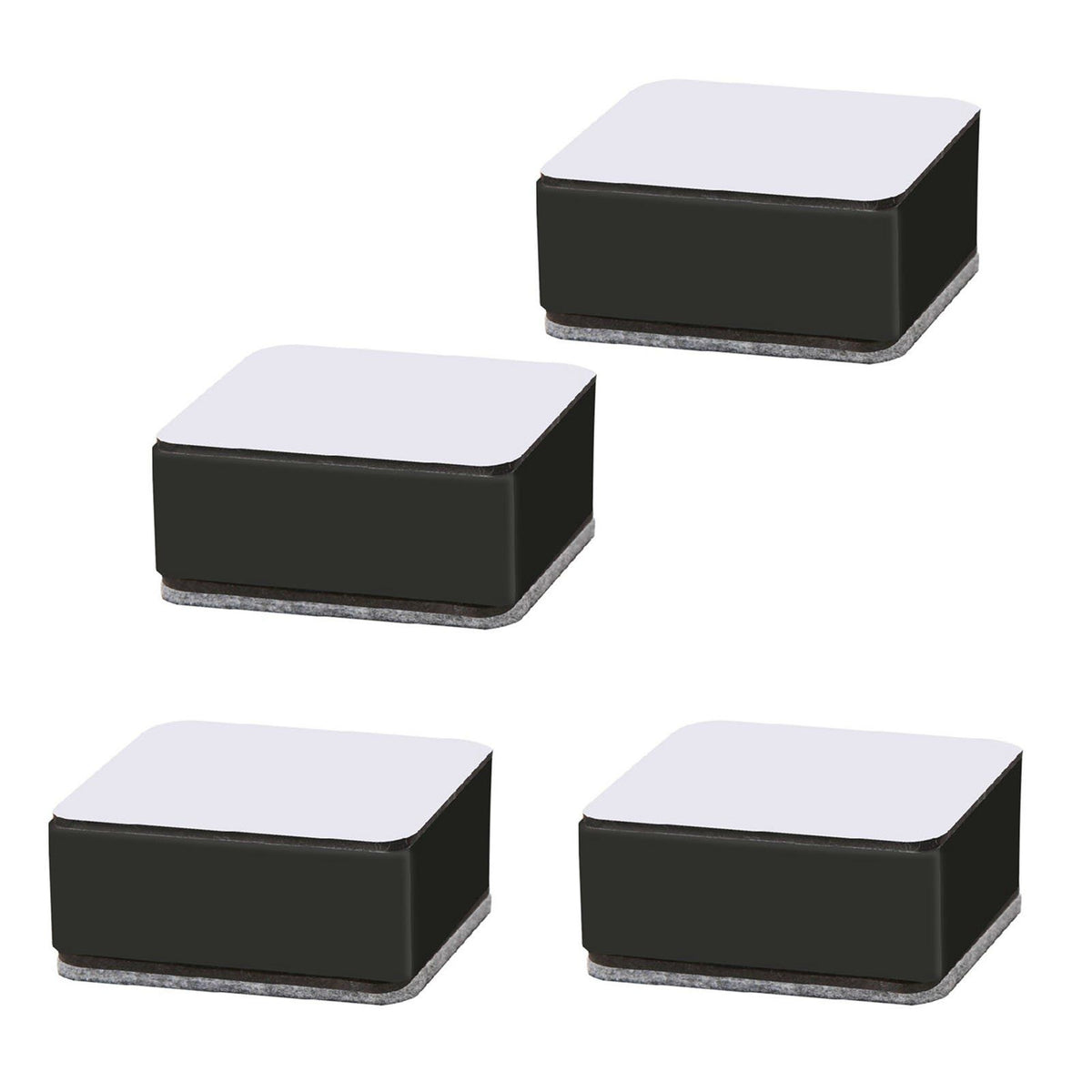 Carbon Steel Furniture Risers Self Adhesive Furniture Lift Anti Slip Low Noise Bed Lifter with Felt Pad for Sofa Couch Black