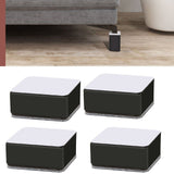 Carbon Steel Furniture Risers Self Adhesive Furniture Lift Anti Slip Low Noise Bed Lifter with Felt Pad for Sofa Couch Black