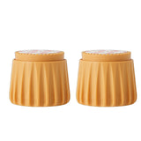 2Pcs Wall Bed Stopper Anti Collision ABS Punch Free Rotatable Mute Bed Anti Shake Tool for Home Yellow Small