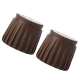 2Pcs Wall Bed Stopper Anti Collision ABS Punch Free Rotatable Mute Bed Anti Shake Tool for Home Brown Small - Front View