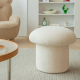 Sofa Bench Simple Modern Elastic Comfortable Soft Round Pine Wooden Foot Stool for Home Decoration White