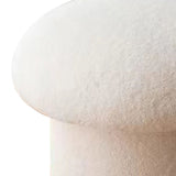 Sofa Bench Simple Modern Elastic Comfortable Soft Round Pine Wooden Foot Stool for Home Decoration White