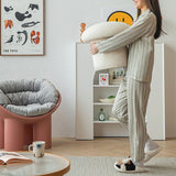 Sofa Bench Simple Modern Elastic Comfortable Soft Round Pine Wooden Foot Stool for Home Decoration White