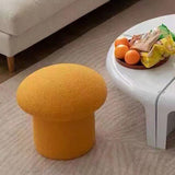 Sofa Bench Simple Modern Elastic Comfortable Soft Round Pine Wooden Foot Stool for Home Decoration Yellow