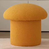 Sofa Bench Simple Modern Elastic Comfortable Soft Round Pine Wooden Foot Stool for Home Decoration Yellow - Rear View