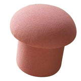 Sofa Bench Simple Modern Elastic Comfortable Soft Round Pine Wooden Foot Stool for Home Decoration Pink