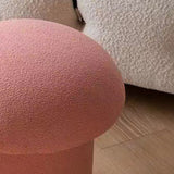 Sofa Bench Simple Modern Elastic Comfortable Soft Round Pine Wooden Foot Stool for Home Decoration Pink - Extra Image