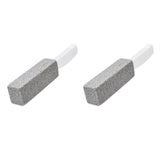 2pcs Pumice Stone Toilet Bowl Cleaner Efficient Toilet Bowl Cleaner Brush with Curved PP Handlee for Tiles BBQ Grills - Top-Down View