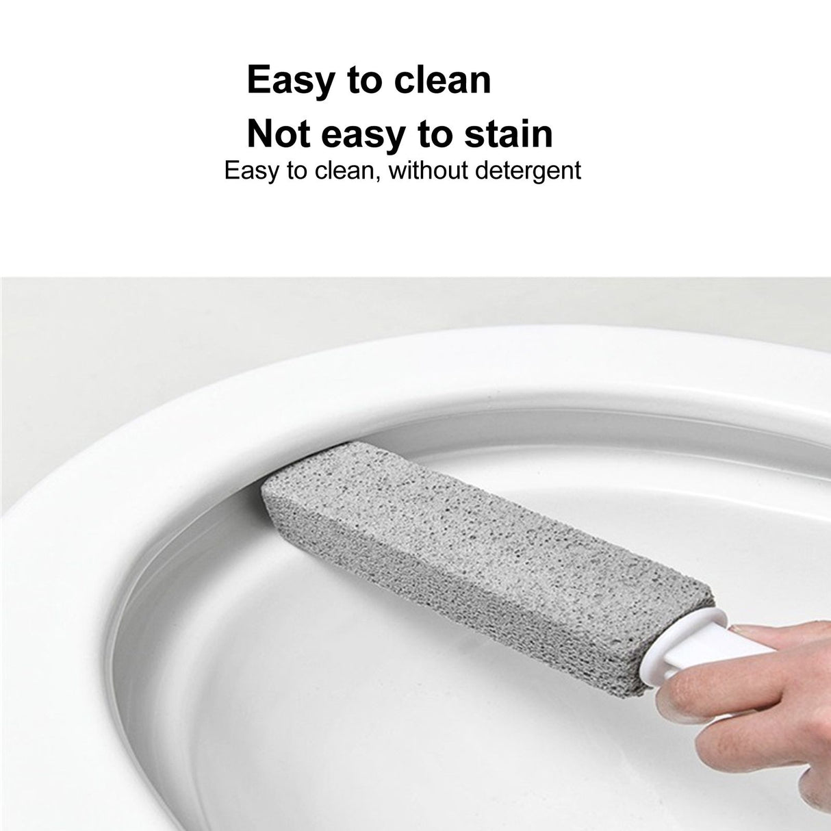 2pcs Pumice Stone Toilet Bowl Cleaner Efficient Toilet Bowl Cleaner Brush with Curved PP Handlee for Tiles BBQ Grills