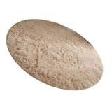 Floor Carpet Polyester Fiber Round Nordic Style Long Plush Soft Shaggy Rug for Home Bedroom Beige - Front View