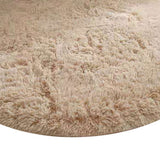 Floor Carpet Polyester Fiber Round Nordic Style Long Plush Soft Shaggy Rug for Home Bedroom Beige