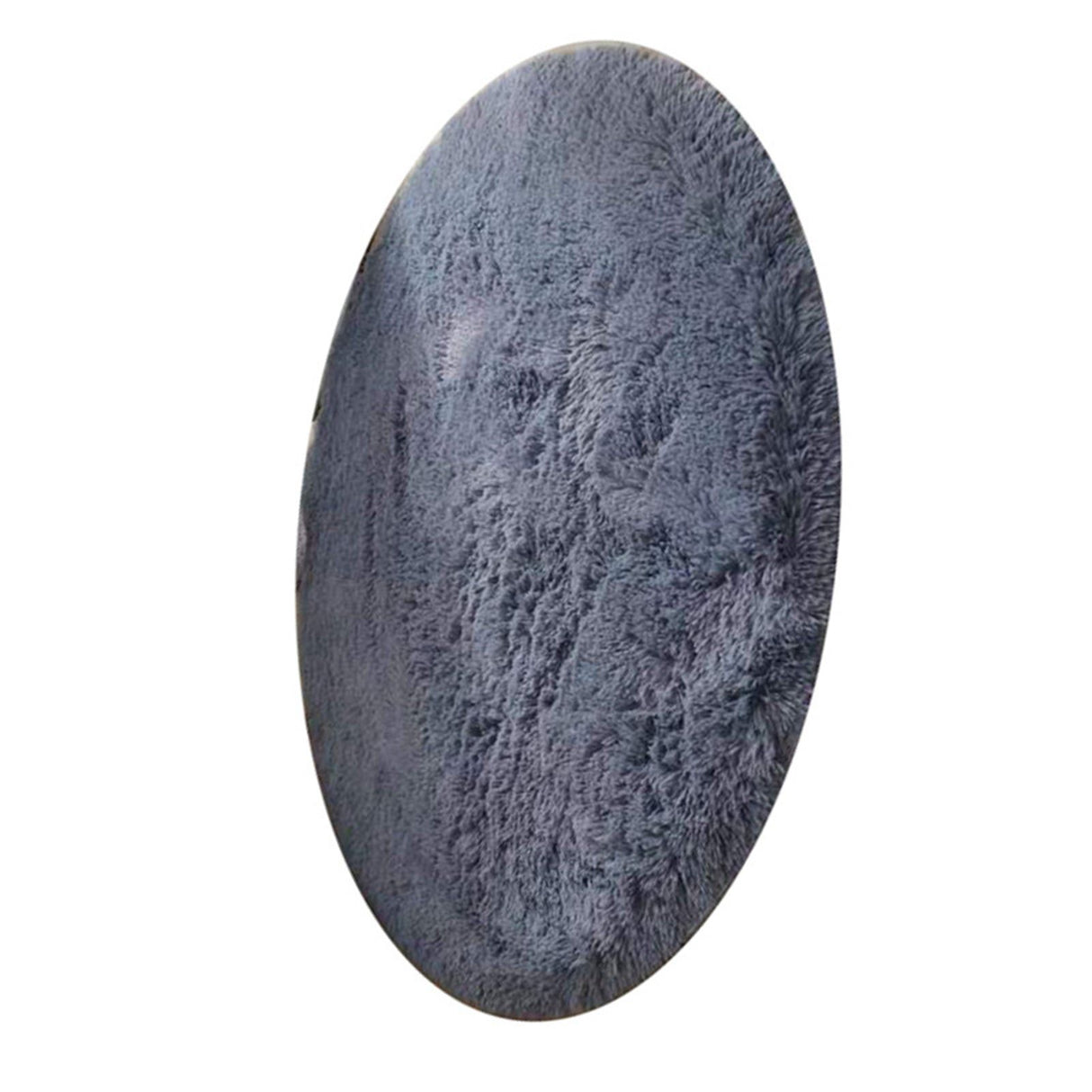 Floor Carpet Polyester Fiber Round Nordic Style Long Plush Soft Shaggy Rug for Home Bedroom Grey