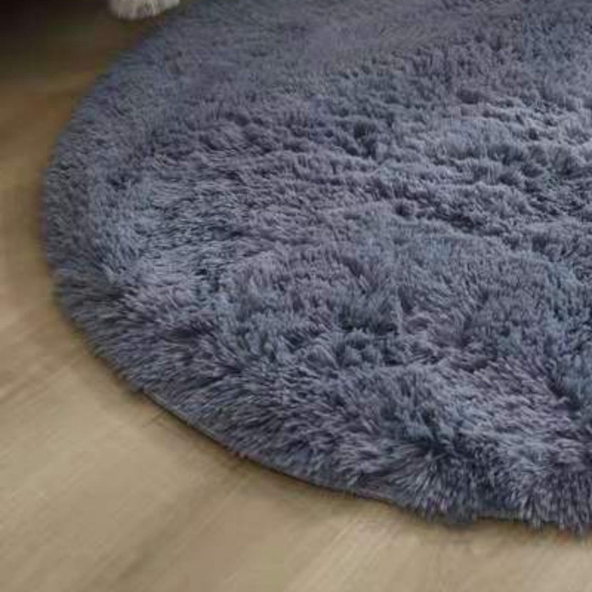 Floor Carpet Polyester Fiber Round Nordic Style Long Plush Soft Shaggy Rug for Home Bedroom Grey