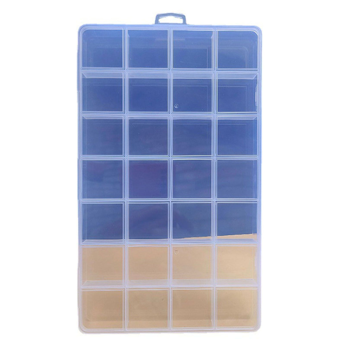 Clear Plastic Storage Box 28 Grids ABS Transparent Small Item Organizer Box for Jewelry Hair Ties