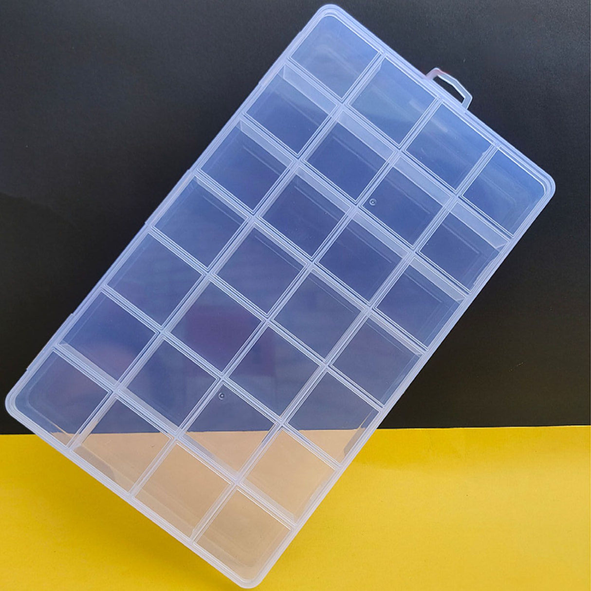 Clear Plastic Storage Box 28 Grids ABS Transparent Small Item Organizer Box for Jewelry Hair Ties